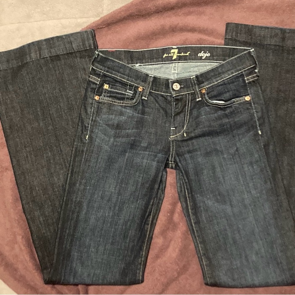 Women’s 7 for all man kind dojo  waist size 26  inseam 33  (low rise 8 inches)